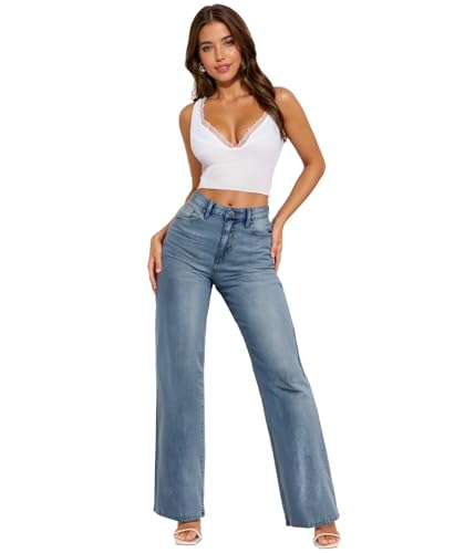 Hybrid & Company Womens Wide Leg High Rise Super Comfy