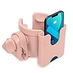Getränkehalter für Kinderwagen Zubehör Buggy, Suranew Flaschenhalter Fahrrad Universal Kinderwagen Buggy Cup Holder für Trinkflaschen Nuckelflaschen Kaffeehalter (Pink)