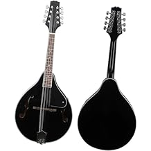 Adult Mandolin Musical Instrument 8 String Guitar A Style Acoustic Mandolin Musical Instrument Gift Black Basswood Mandolin With Bag Picks Tuner