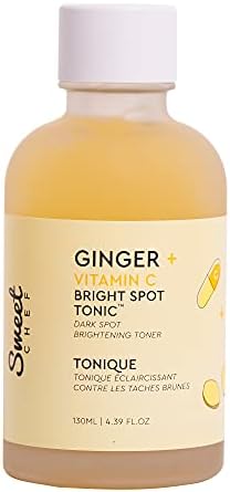 Sweet Chef Ginger + Vitamin C Spot Tonic - Ginger + Turmeric Vitamin C Facial Toner, Hydrates and Visibly Smooths Skin - Vitamin C Helps to Fade the Appearance of Dark Spots (130ml / 4.39 fl oz)