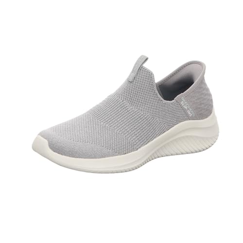 Skechers Women's Ultra Flex 3.0 Smooth Step Sneaker, Light Grey Knit Jersey Trim, 5 UK