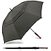 SIEPASA /62/68/72 Inch Automatic Open Golf Umbrella Oversize Extra Large Double Canopy Vented Windproof Waterproof Stick Umbrella.(Black, 62