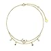 Qinhaixi 9 CT Gold Star e Moon Anklet, solido giallo stellato e caviglia a strati lunari, per donne femminili da donna Mum Sisters, 8 '+0,7' +0,7 '+0,7' immagine