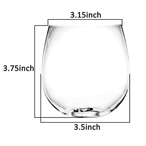 Youngever 9 pack Shatterproof Plastic Wine Glasses 18 Ounce, Plastic