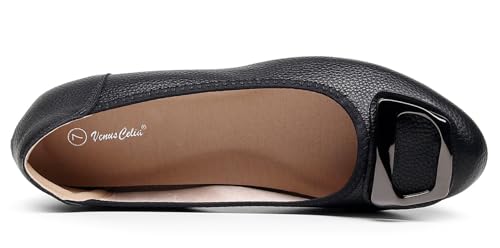 VenusCelia Women's Buckle Dance Flats Shoe4