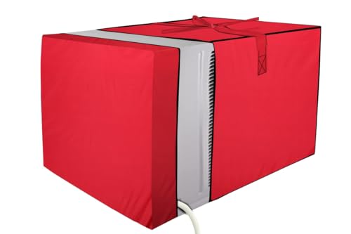 Image of Stylista Window ac Cover Suitable for O-General 1.5 Ton AXGB18CHAA-B, Red Color Elastic fit Cover for Front and Rear of Window Ac