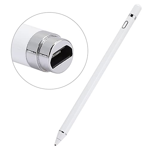 Xiuganpo Lápiz con Pantalla Táctil para Teléfono, Inicio con una Tecla, Punta de Cobre, Carga USB, Dibujo para Periodistas (White)