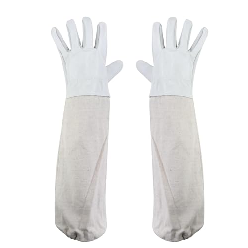 Habit Apiculteur: Gants d'Apiculture en Peau de Chèvre avec Manches Ventilées - Protection Contre les Piqûres d'Abeilles - Taille L