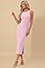 AUSELILY Womens Summer Bodycon Dresses 2025 Basic Casual Sleeveless Tank Midi Dress, Pink XS