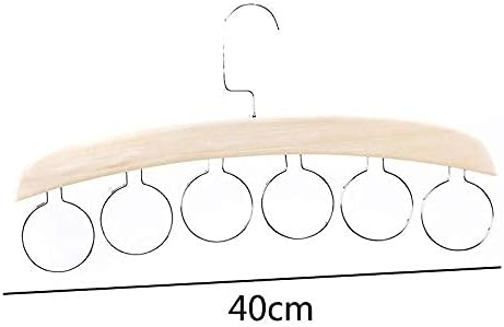 Clothes Hangers Stylish Wood Closet Organizer Rack with Chrome Hanger for Silk Scarf Ties and Belt Log Color Wooden Ring Tie Scarf Hanger (Color : Retro Color) Hanger