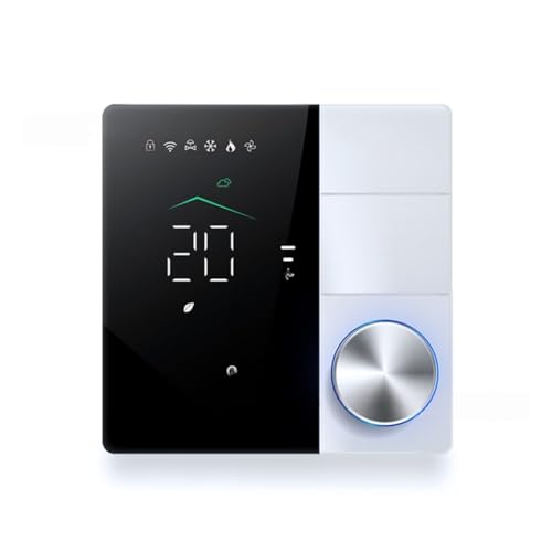 Koolenry Termostatos Inteligentes Tuya para Aire Acondicionado con Control Remoto WiFi Termostato Inteligente con Perilla Interruptor de Control de Temperatura LED B