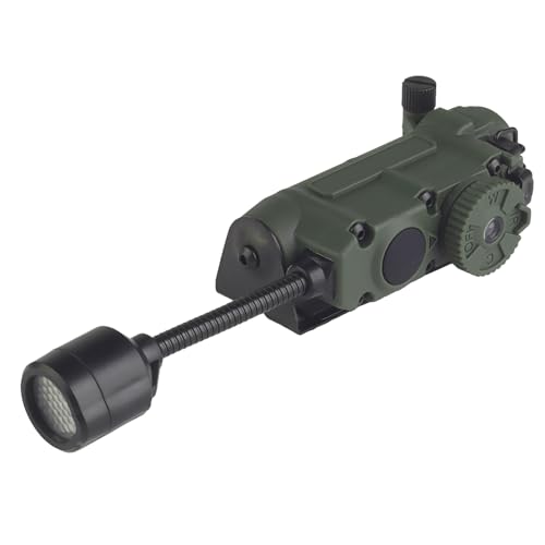 Zhongren Tactical Helmet Light Signa Recognition Multi-Function IR + Red/Green/Blue +White LED Task Lamp with Fast ARC Rail Mount(Green)