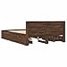 vidaXL Bettgestell, Bett mit Kopfteil, Bettrahmen mit Lattenrost, Doppelbett Schlafzimmerbett mit Stauraum, Braun Eichen-Optik 140x200cm Holzwerkstoff
