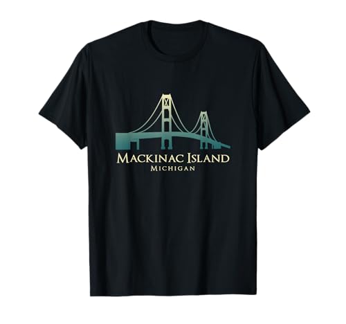 Mackinac Island Michigan Bridge USA Resort Vacation Souvenir T-Shirt