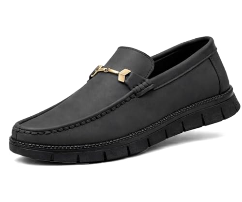 Image of Kraasa Men's Casual Loafers | Synthetic Leather Upper | Comfortable PU Sole | Slip-On Buckle Office, Party Shoes