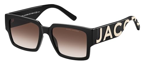 Marc Jacobs Marc 739/S Sunglasses, Black/White, 54 Unisex, Classic, Rectangular, Black