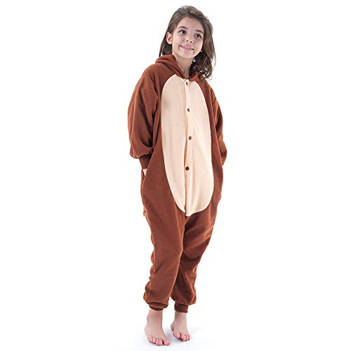 Beauty Shine Kids Onesies Unisex Child Animal Costume Halloween Cosplay Pajamas (Brown Monkey, 6 Years) #TOP4