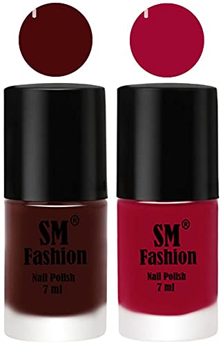 Image of Long Lasting Nail Polish | Nail Paint Combo 7 ml Each) - Set of 2 Wine-Pure Wine
