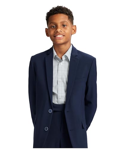 Image of Calvin Klein Boys Flat-Front Bi-Stretch Dress Pant, Straight Leg Fit, Belt Loops & Front Pockets