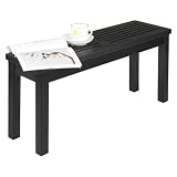 VINGLI Gartenbank Holz 2-3 Sitzer,Balkonbank Wetterfest,Gartenbank ohne lehne,Sitzbank Outdoor,für Terrasse, Hof und Eingangsbereich,100 * 30 * 47,5cm, Schwarz