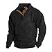 Generic Mens Corduroy Shirts Mens Long Sleeve Shirts Casual Mens Sweater Hoodie Camo Crewneck Sleeveless T-Shirts for Men Cotton Under Shirt for Men Long Sleeve（5-Black,3X-Large）