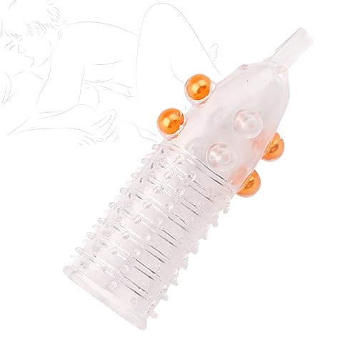 TRQOYTU Guaina Per Pene Con Particelle Massaggianti, Preservativi Trasparenti Per Pene Per Stimolazione Intensiva, Polsini Per Glande Riutilizzabili, Giocattoli Sessuali SM Per Uomini Principianti