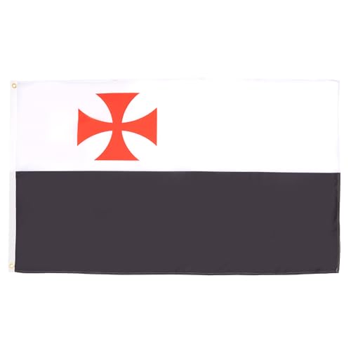 AZ FLAG - Flagge Templerorden Kreuzzüge - 90x60 cm - Tempelherren Fahne 100% Polyester mit Messing-Ösen - 50g