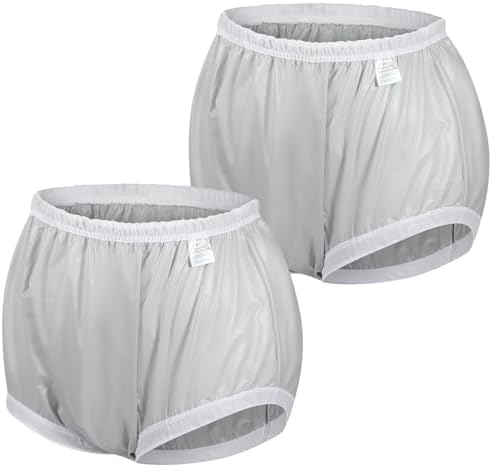 Carer 2 Piezas Cubrepañales para Adultos Incontinencia Ropa Interior Impermeable Antifugas Lavable Reutilizable Unisex Gris Talla L