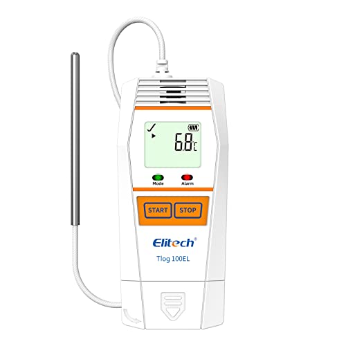 Elitech Tlog 100EL Digital Temperature Data Logger Reusable Temperature Recorder PDF Report USB Port 32000 Points with External Temperature Probe(-196~150℃)-5PACK
