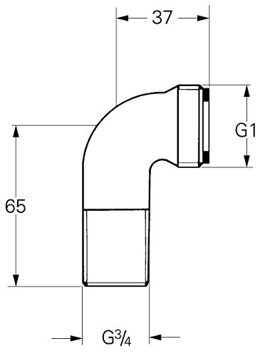 GROHE Anschlusswinkel (langlebige Oberfläche), chrom, 12477000