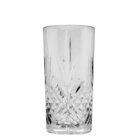 Tumbler alto infrangibile in policarbonato, stile retrò per momenti indimenticabili. Confezione da 6 pz di bicchieri hiball vintage per drink, cocktail e gin tonic. Bicchieri long drink da 350 cc