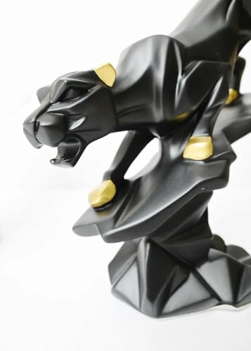 Image of AUGEN Polyresin Jaguar Black Idol Statue Showpiece for Home Decor Decoration and Gifting (1 Piece, 9819B)