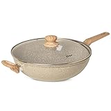 Panela Wok com Tampa 31,5 cm Cinza Claro Oster