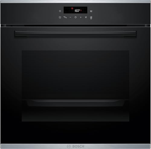 Bosch HBA272BB3 Série 4 Four encastrable 60 x 60 cm Pyrolyse auto-nettoyage LED Touch Control 3D Air chaud 10 programmes automatiques Aide au nettoyage hydrolytique Chauffage rapide Noir