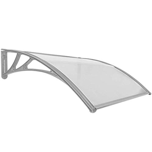 PrimeMatik - Tejadillo de protección 120x100cm Marquesina para Puertas y Ventanas Gris