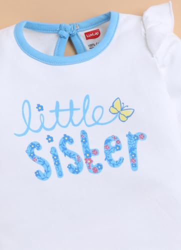 Image of LuvLap Baby Girls Regular Fit 100% Cotton Half Sleeves Girls Top CoSet Pack of 3