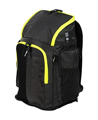 Image of ARENA Spiky III Backpack 45 Swimming Athlete Sports Gym Rucksack Large Training Gear Equipment Swim Bag for Men and Women, 45 Liters, Dark Smoke /Neon Yellow