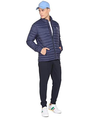Image of U.S. POLO ASSN. Men Nylon Standard Length Solid High Neck Quilted Jacket