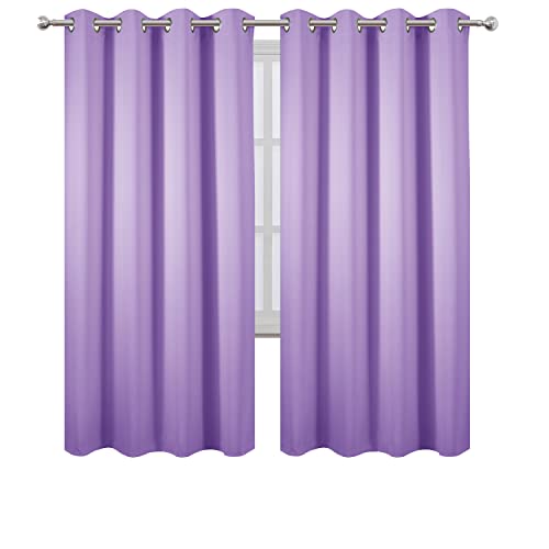 Image of LEMOMO Lavender Thermal Blackout Curtains /52 x 72 Inch /Set of 2 Panels Room Darkening Curtains for Bedroom