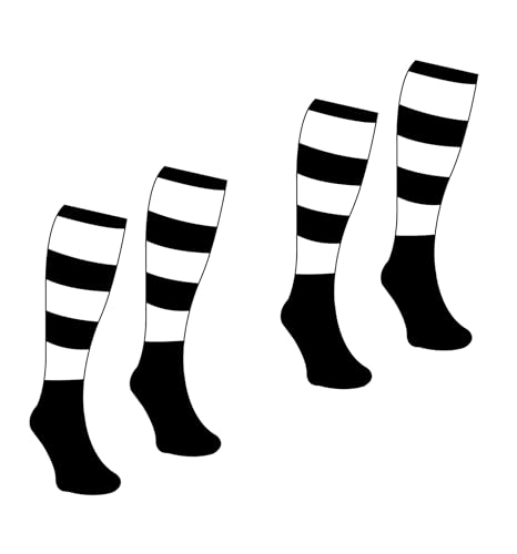 PROSTYLE SPORTS MEN'S 2 PAIRS PACK TRAINING CONTRAST HOOP CLUB FOOTBALL SOCKS RUGBY HOCKEY SOCCER MENS WOMENS KIDS (UK, Numeric, 7, 11, Regular, Regular, Black/White)