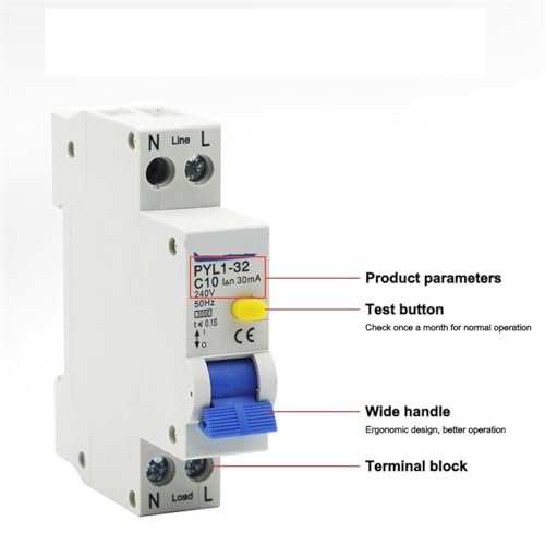 Disjoncteur différentiel Elcb Rcd Rcobo 16A 1P+N pour la protection contre fuites électriques