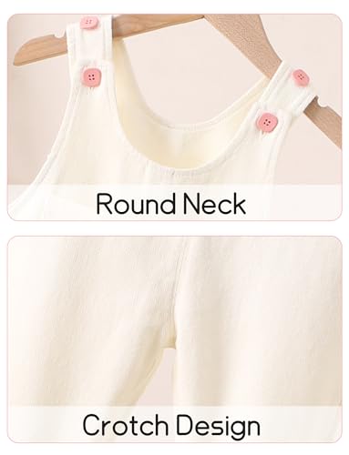 Happy Cherry Baby Girls Overalls Little Kids Sleeveless Cotton Button Suspender Pants One Piece Soft Bodysuit4