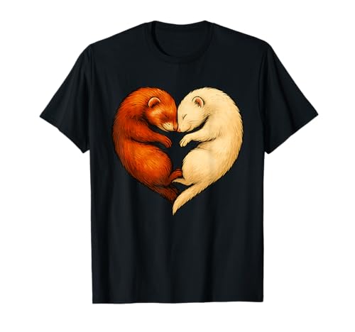 I Love My Funny Ferret Heart Graphic Ferret Owner T-Shirt