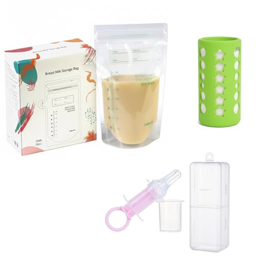 Image of Safe-O-Kid New Mom Essential Kit | 1 Breast Milk Storage Bags, 1 Feeding Bottle Cover & 1 Medicine Feeder | Feeding & Nursing Essentials Combo for New Moms & Babies - Assorted