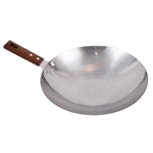 Wok con mango de madera y acero inoxidable