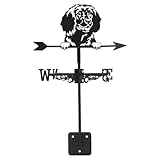 BESPORTBLE Segnavento per cani, banderuola per giardino, decorazione per cani, indicatore di vento cavo, scultura in metallo, decorazione da giardino per esterni, banderuola in metallo, banderuola per