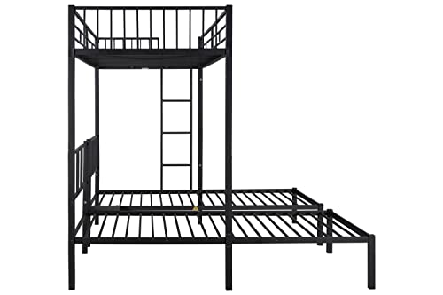 Tmosi Triple Bunk Beds, 3 Twin Bunk Beds For Kids Teens Boys Grils,Metal Heavy Duty Bunk Bed With Guardrail Ladder,Convert Into 3 Twin Beds (Black) #TOP5