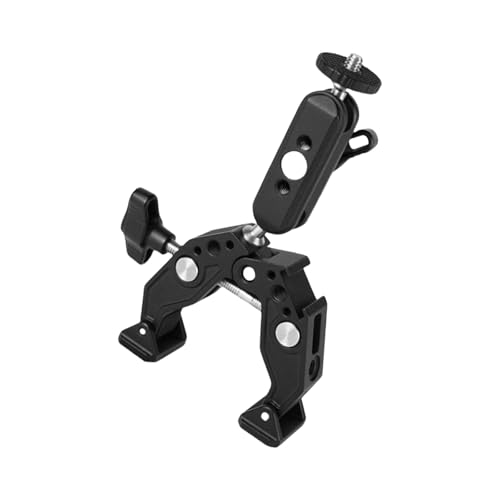 Pince réglable en aluminium avec bras magique de 7,6 cm et deux têtes rotatives à 360 degrés