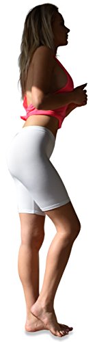 Sexy Basics Womens 3 Pack Buttery Soft Brushed Active Stretch Yoga Bike Short Boxer Briefs (3 Pack- Black/Hazlenut/White, Large) #TOP4