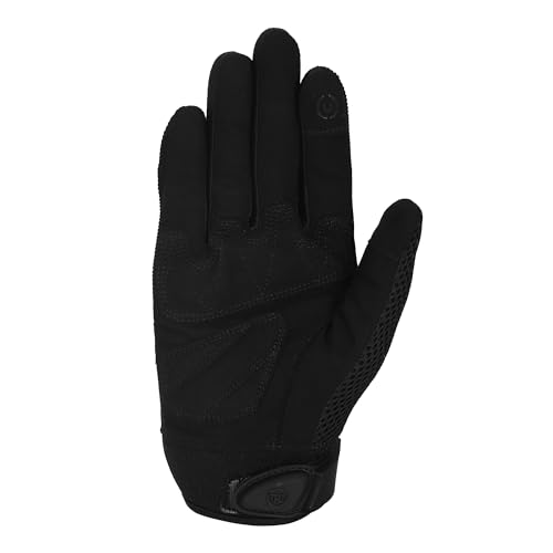 Image of Royal Enfield Street Ace Riding Gloves | Air Mesh- Optimum Ventilation | Microsuede Patch for Grip | Poly Stretch Fabric | Protection- TPR Knuckle Protectors | Black M